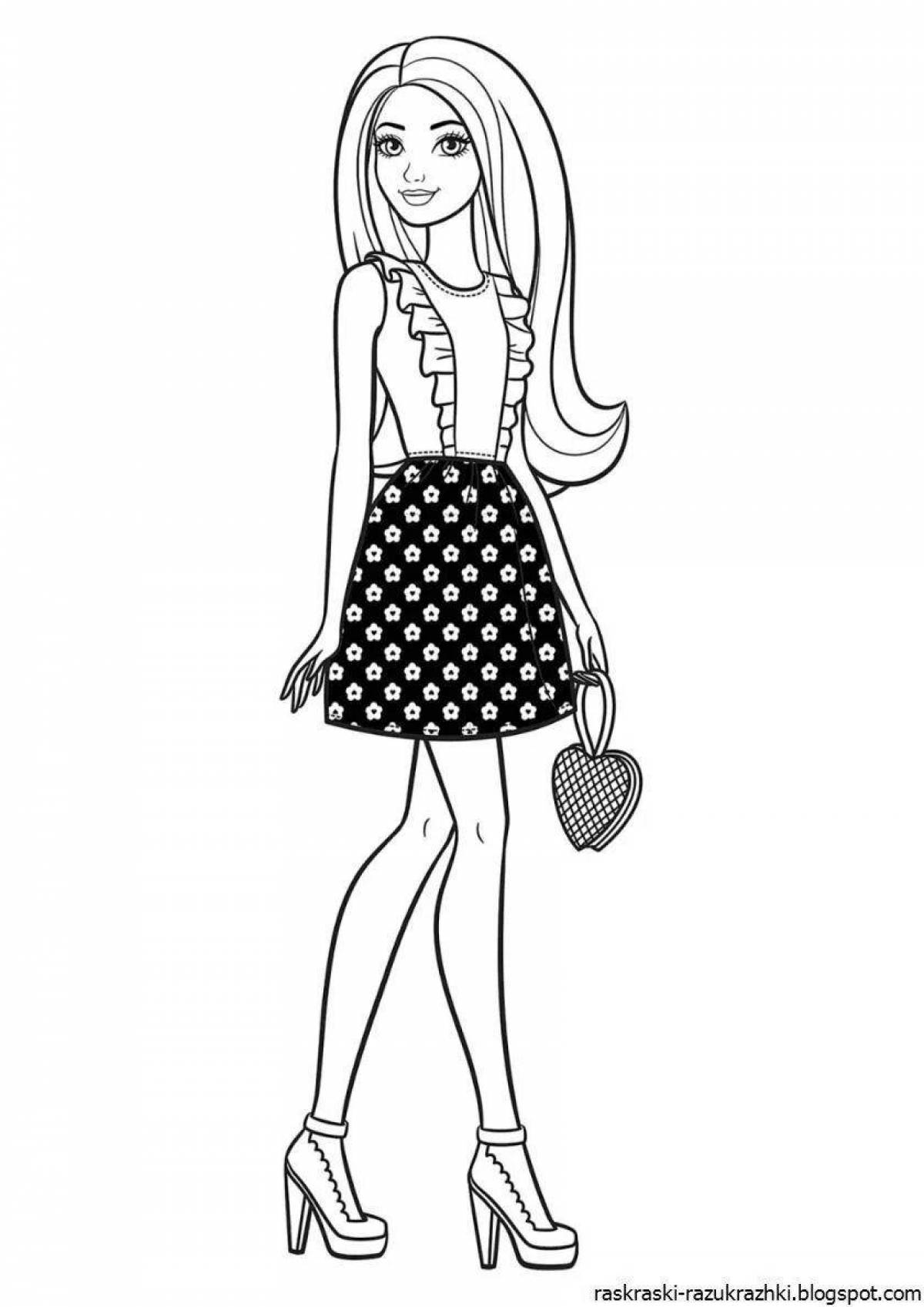 Coloring pages stylish girls - bright