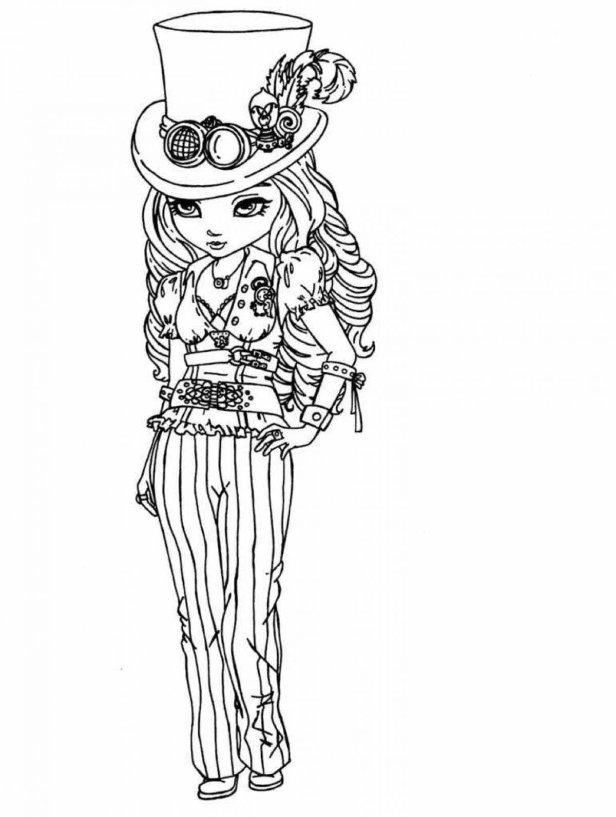 Coloring pages stylish girls - tempting