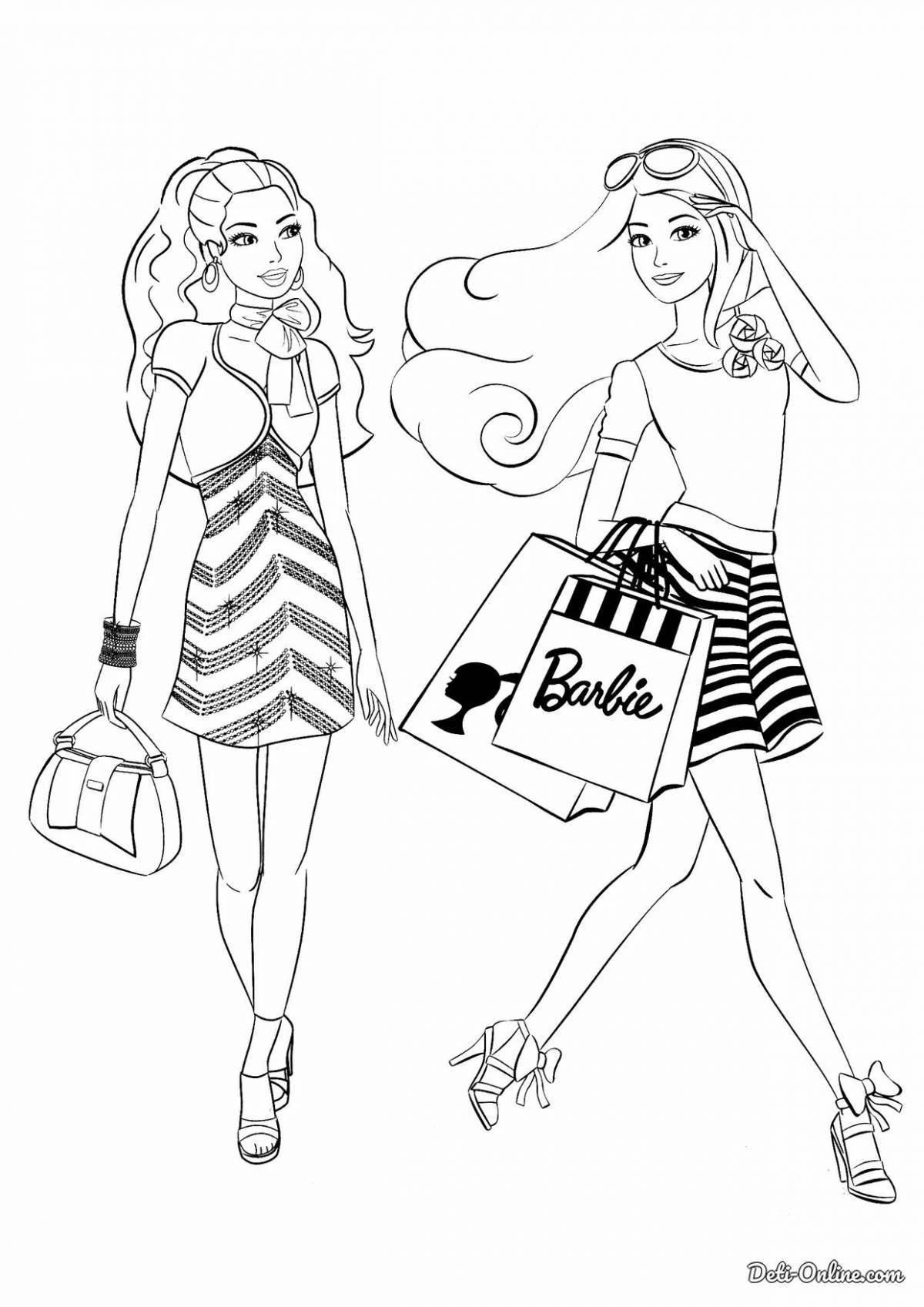 Coloring pages stylish girls - shiny