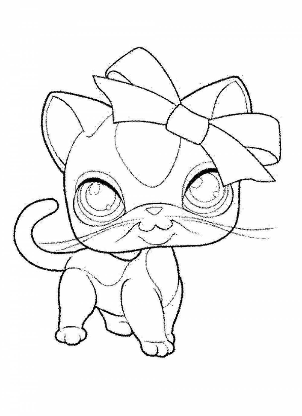 Playful pet shop coloring page