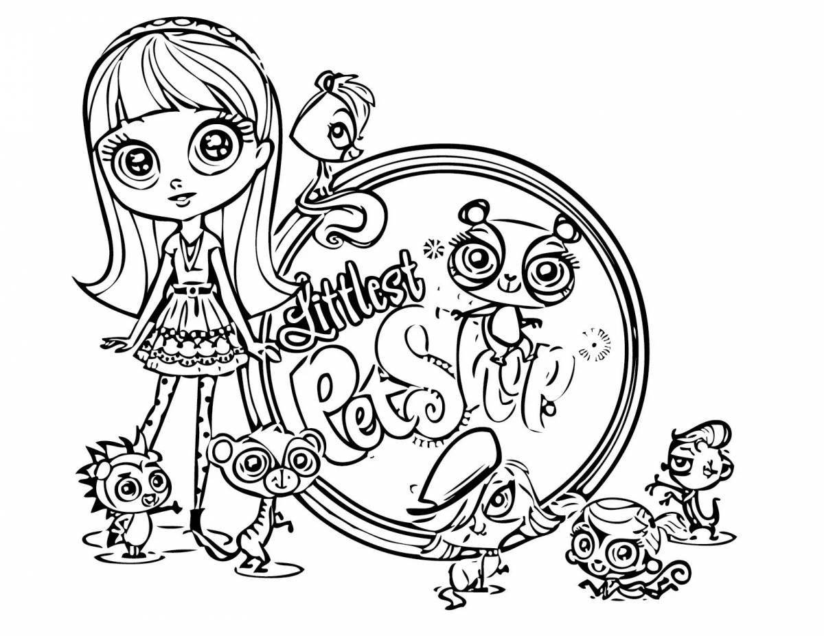 Animated pet shop coloring page