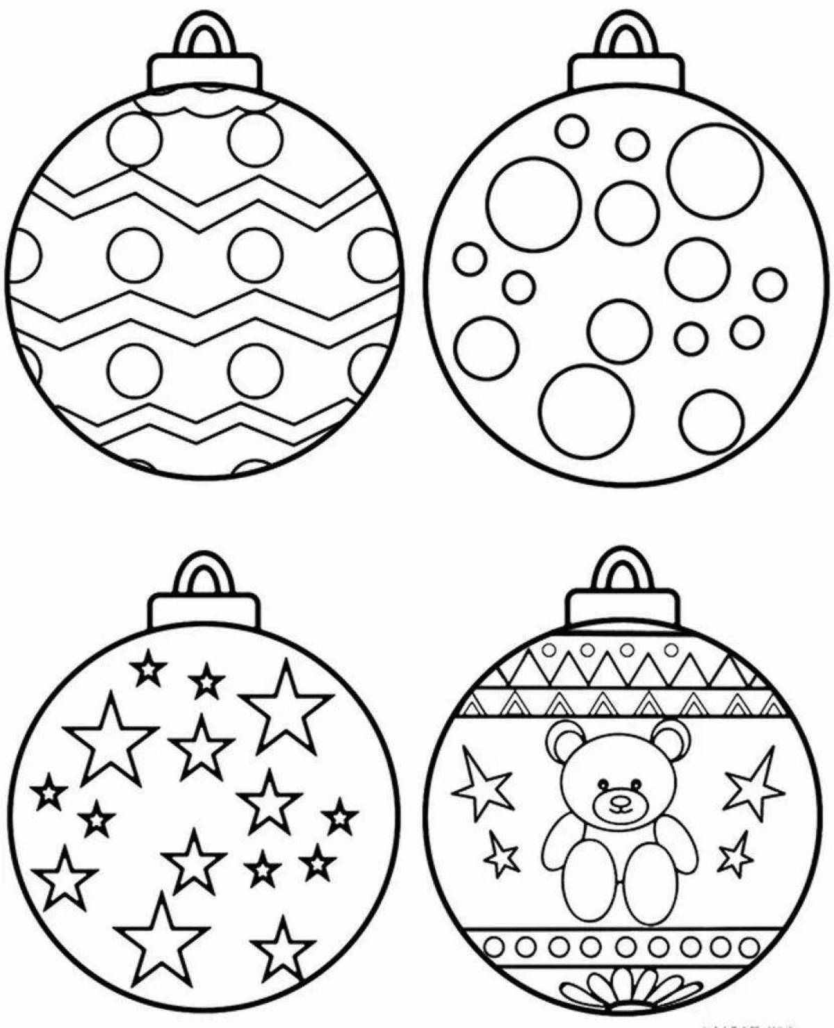 Colorful Christmas decorations coloring pages