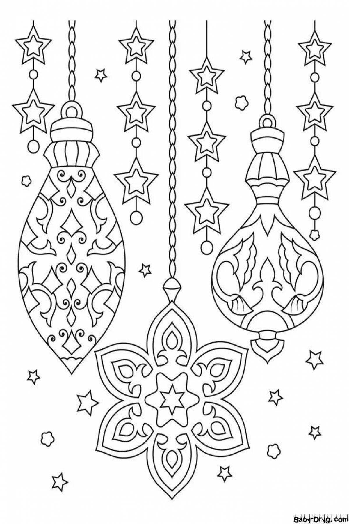 Glitter coloring Christmas decorations