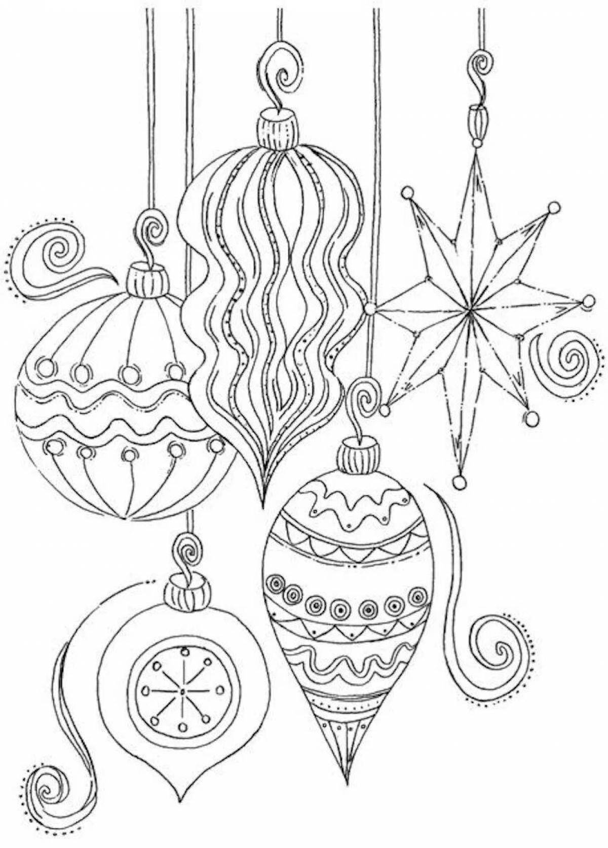 Luminous Christmas decorations coloring pages