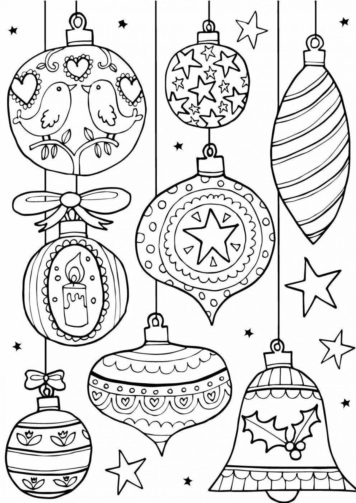 Elegant Christmas decoration coloring pages