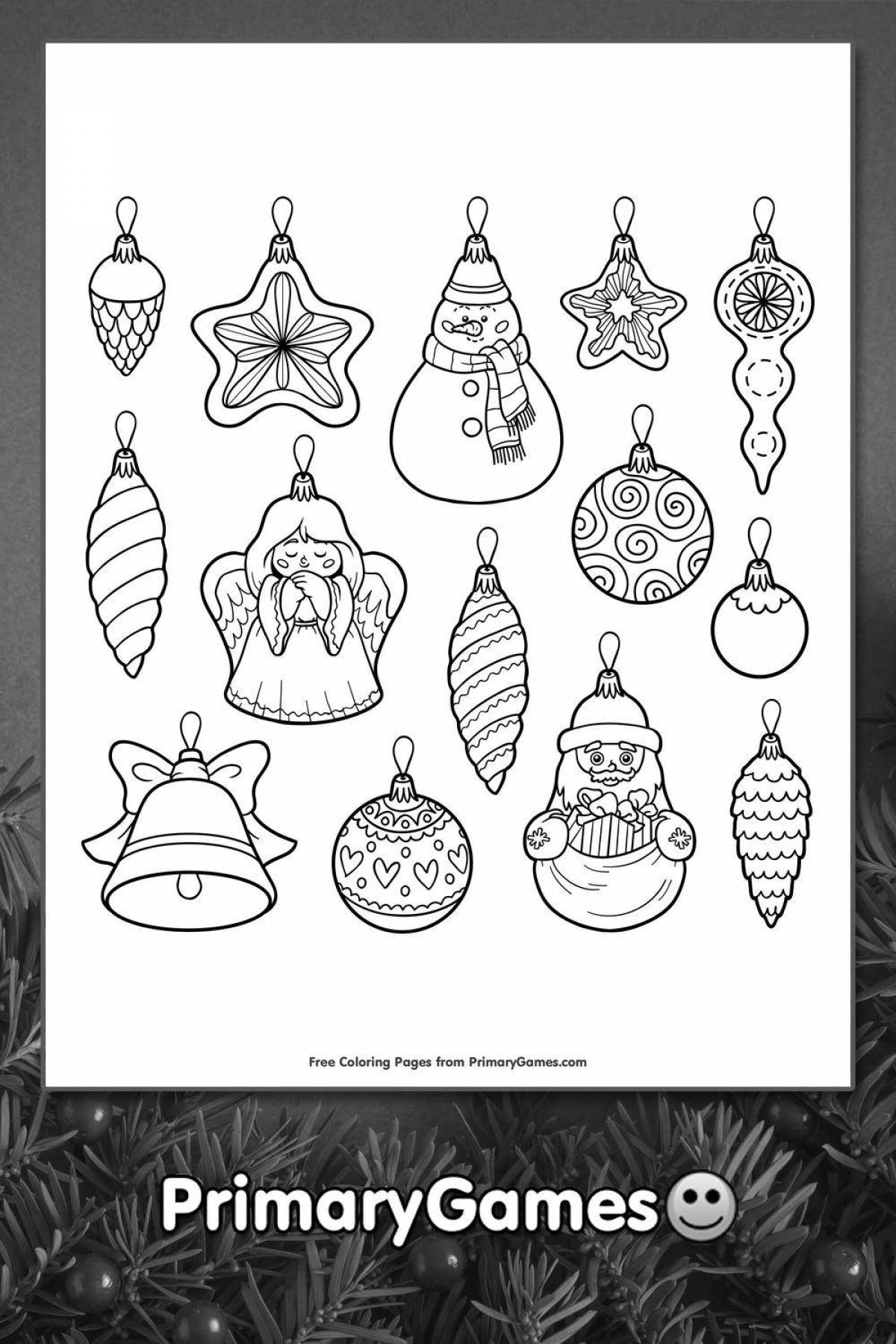 Dazzling coloring Christmas decorations