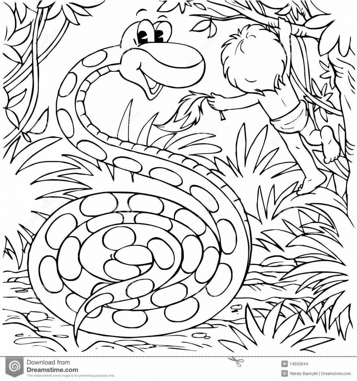Shiny blue snake coloring page