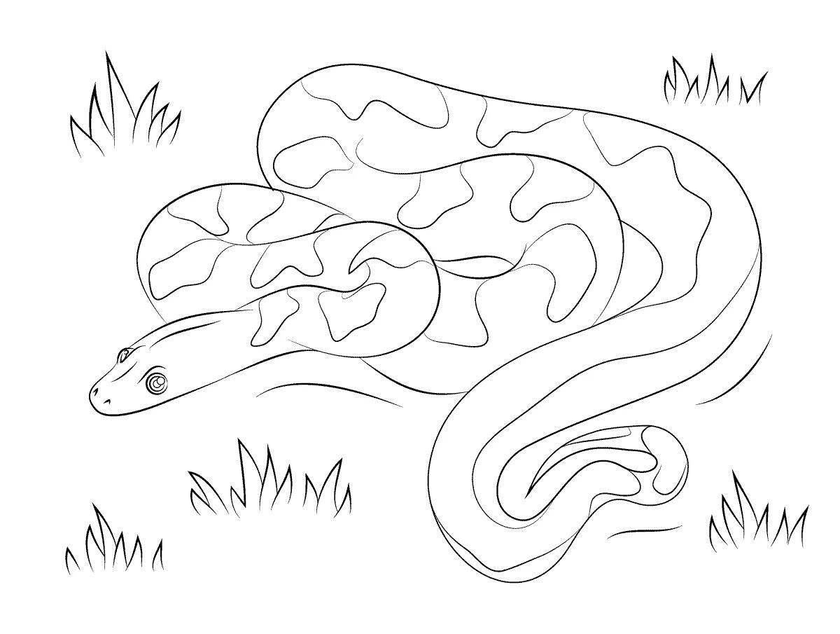 Glimmering blue snake coloring page