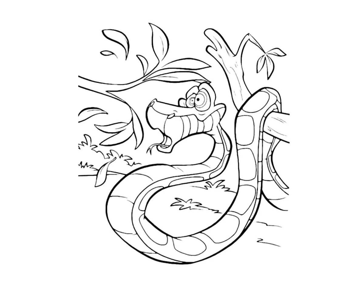 Gorgeous blue snake coloring page
