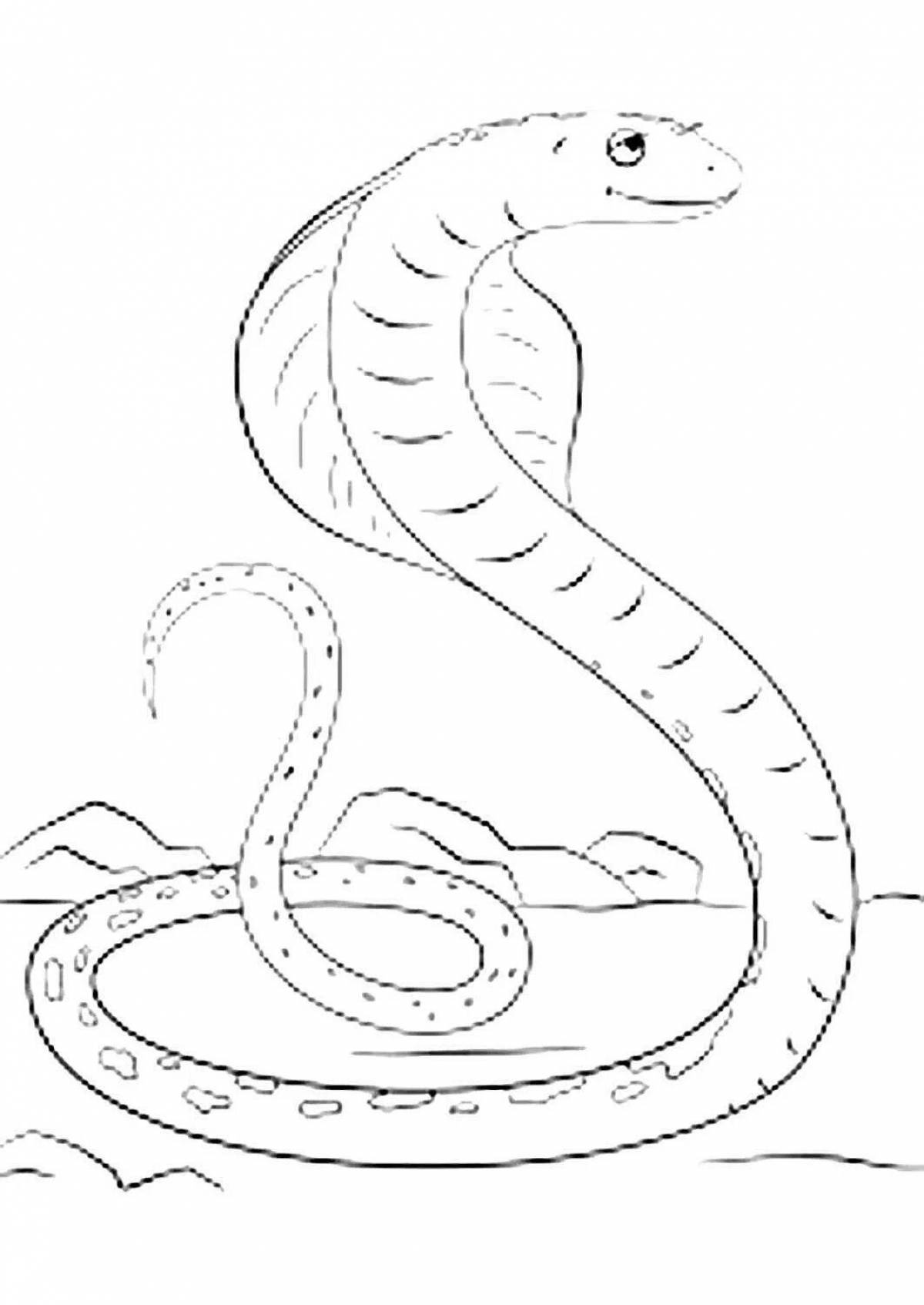Complex blue snake coloring book