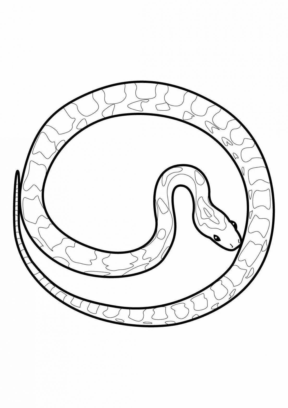 Deep shaded blue snake coloring page