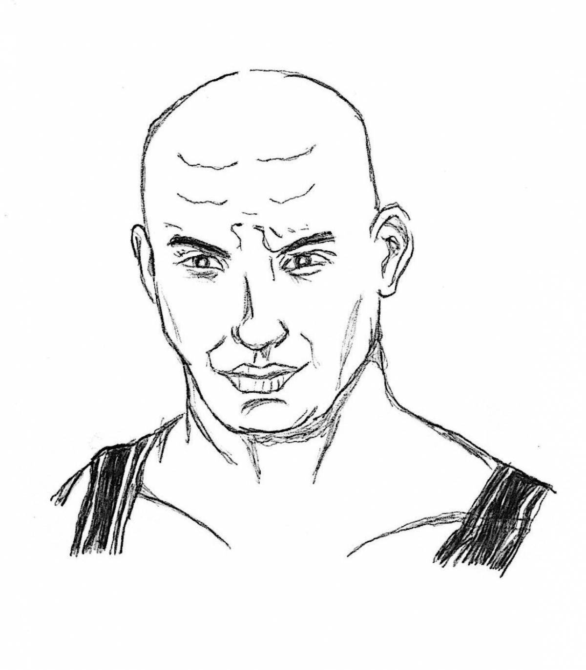 Vin Diesel Vibrant Coloring Page