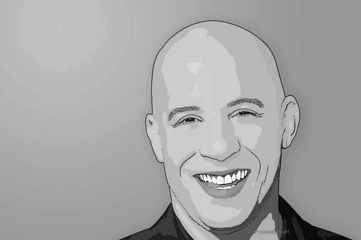 Awesome vin diesel coloring page