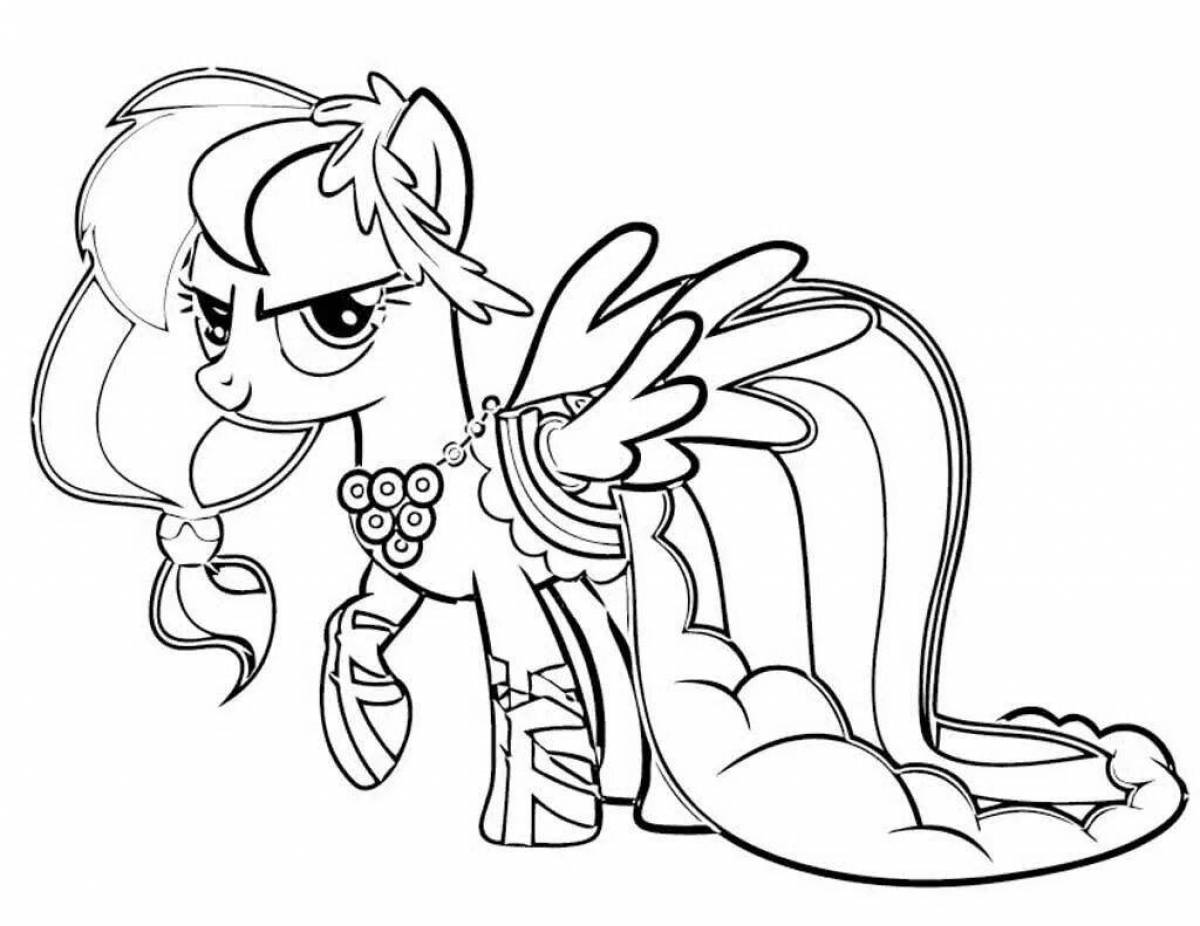 Colorful pony print coloring page