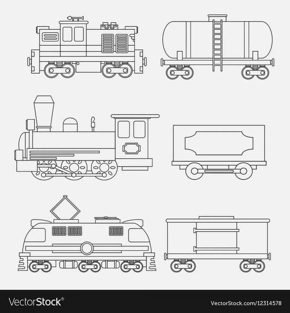 Рисунок пассажирского вагона и грузового вагона