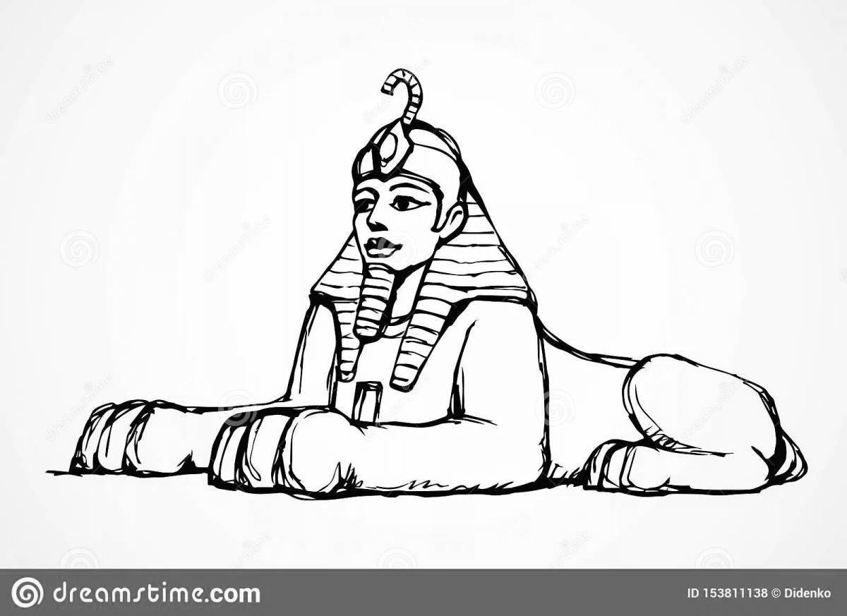 Рисунок сфинкса в Египте легкий