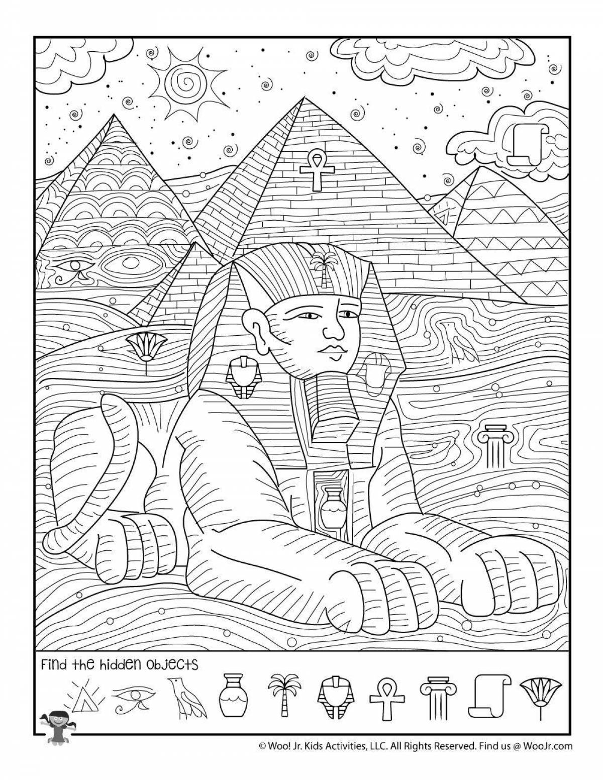 Пирамиды и сфинкс рисунок