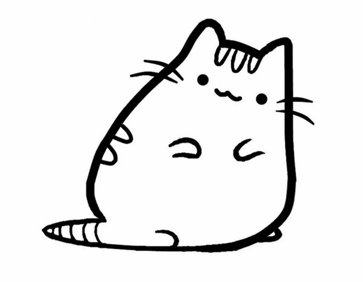 Котик В Пончике Раскраска