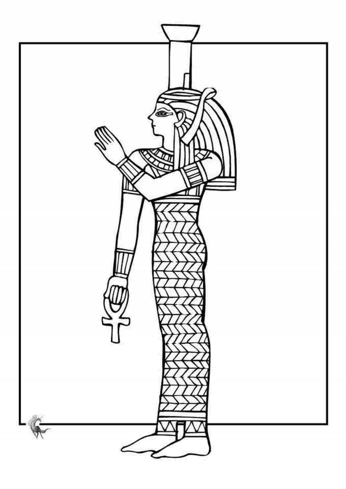 Древний Египет (нарисовать египетского Бога или фараона). Разукрасить