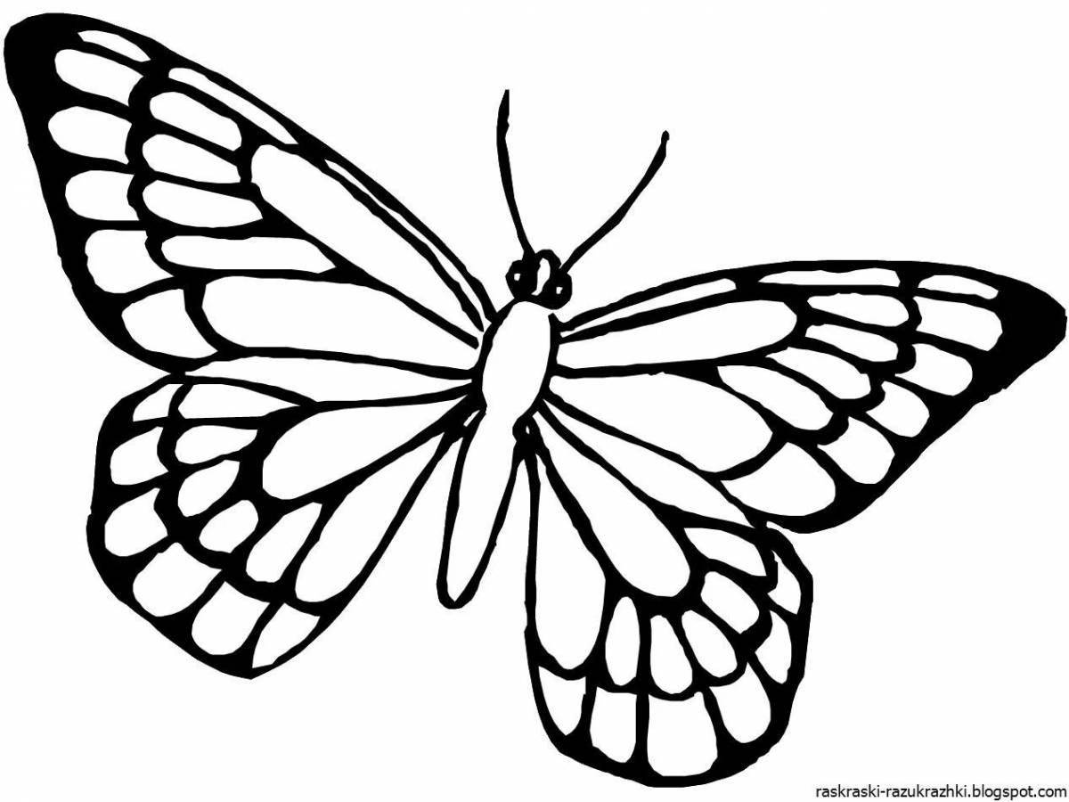 Сказочная бабочка-раскраска