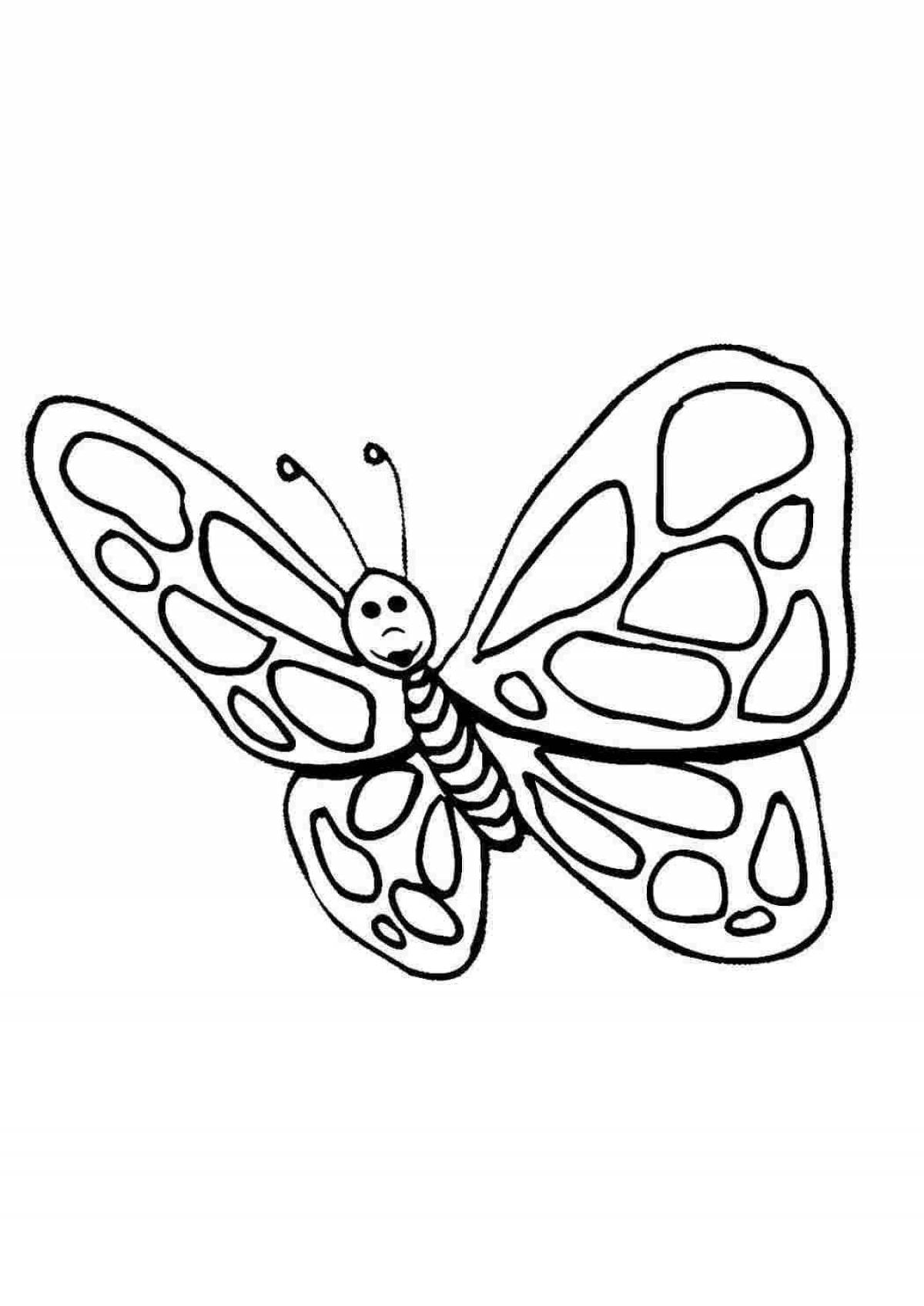 Раскраска блестящая бабочка