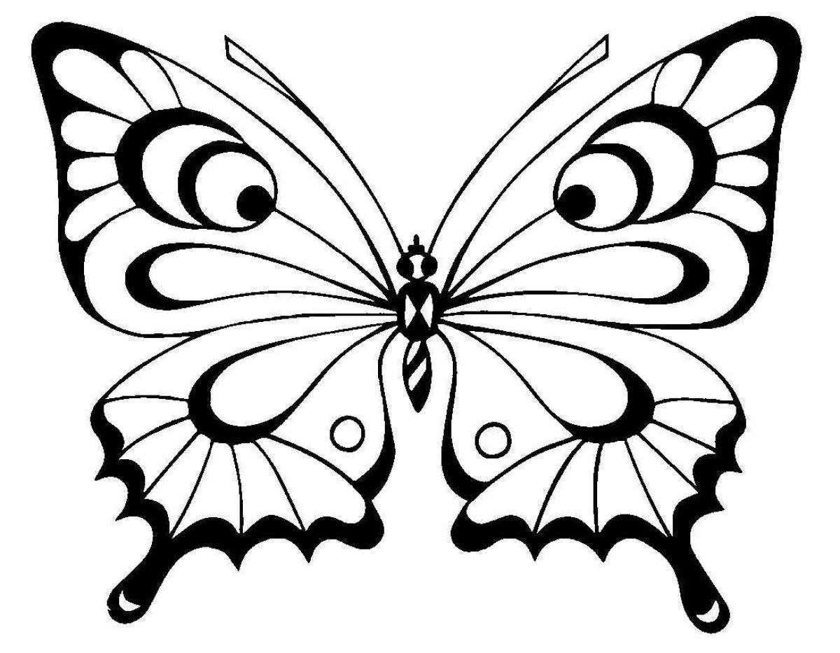Причудливая бабочка-раскраска