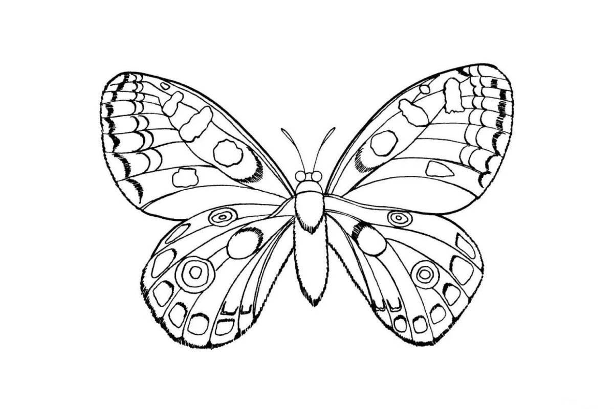 Coloring book joyful butterfly