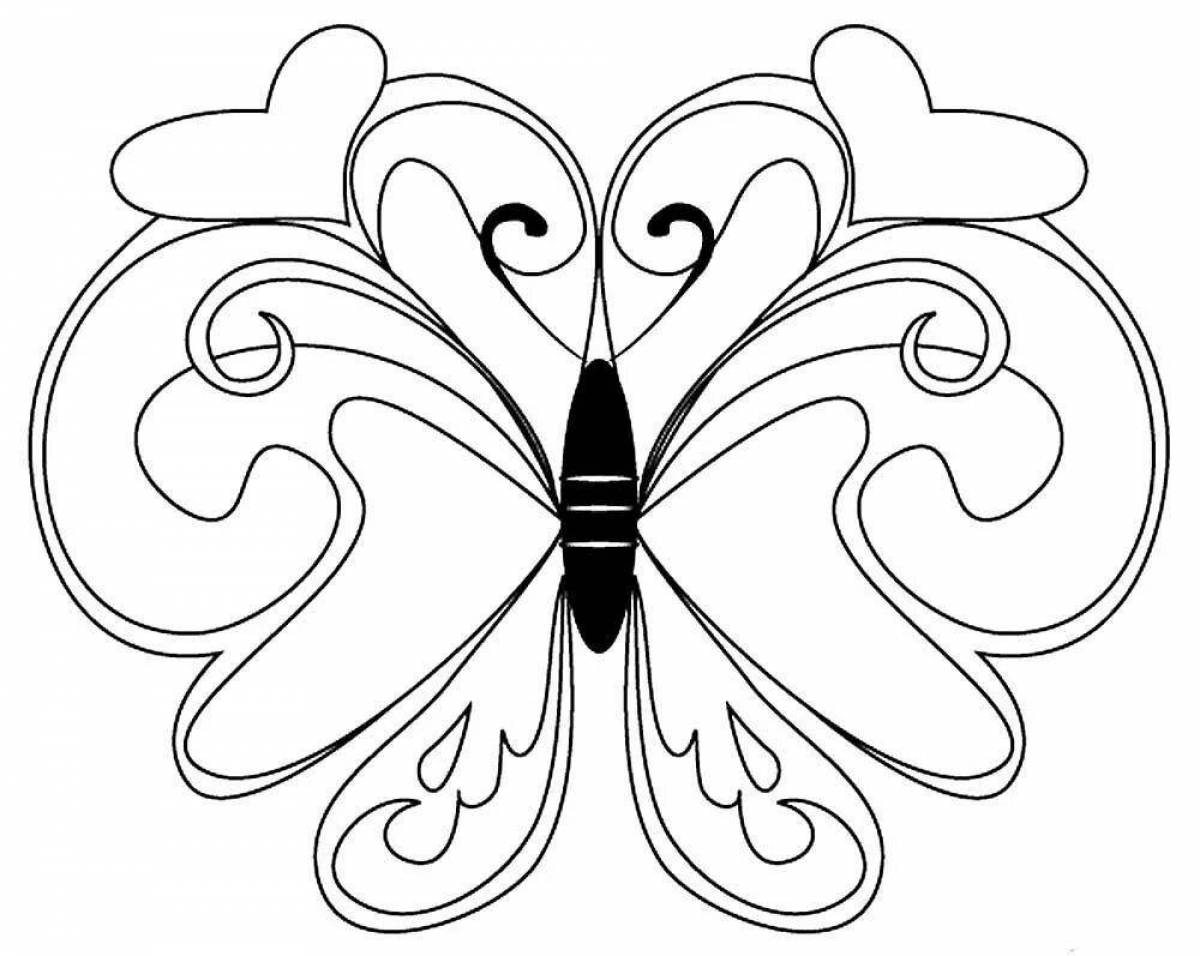 Coloring book dazzling butterfly