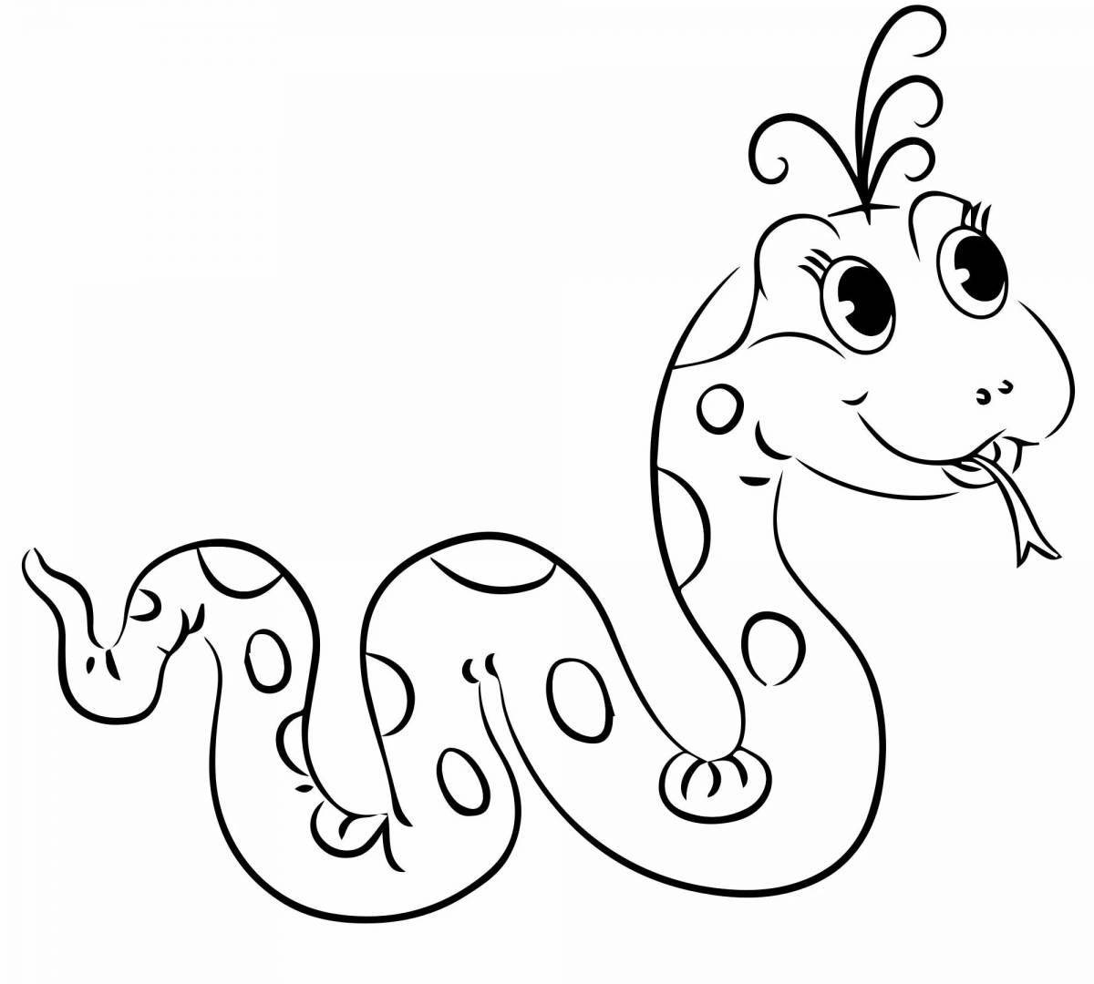 Colorful snake coloring page