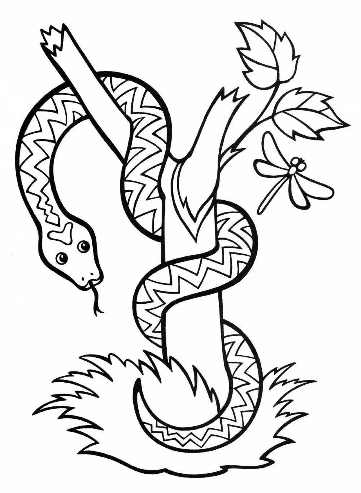 Coloring book brave snake