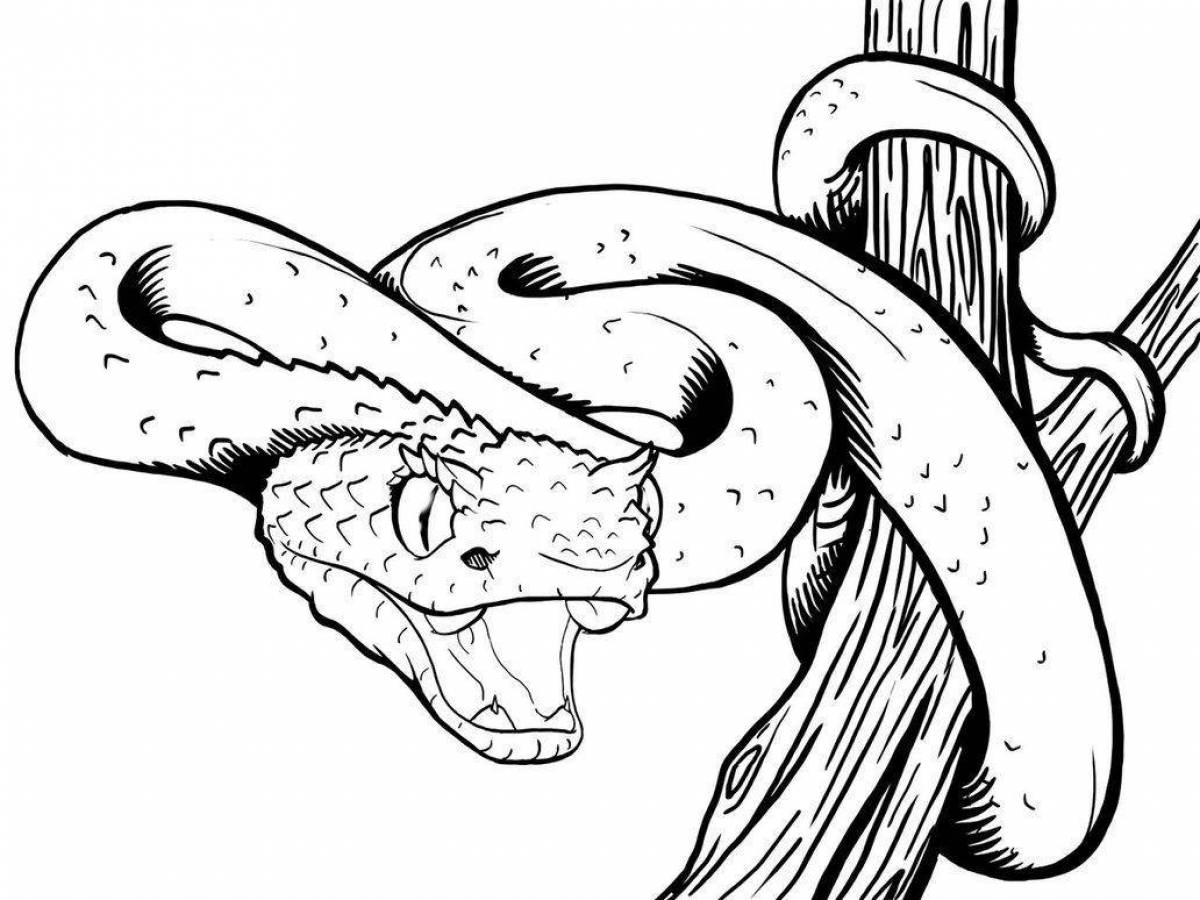 Увлекательная страница рисования змей
