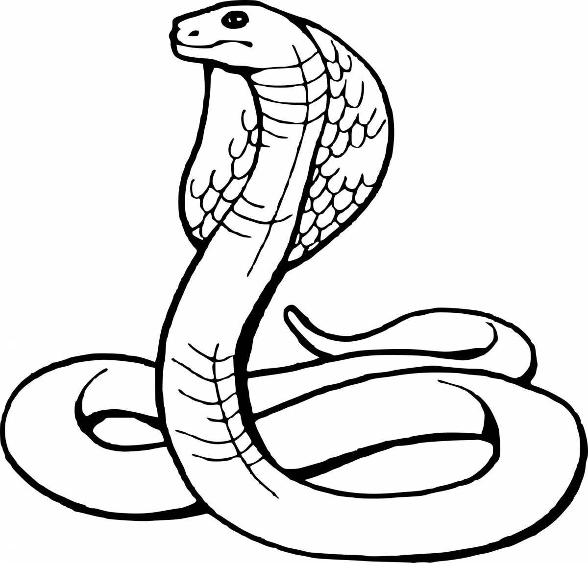 Эффектная страница раскраски змей