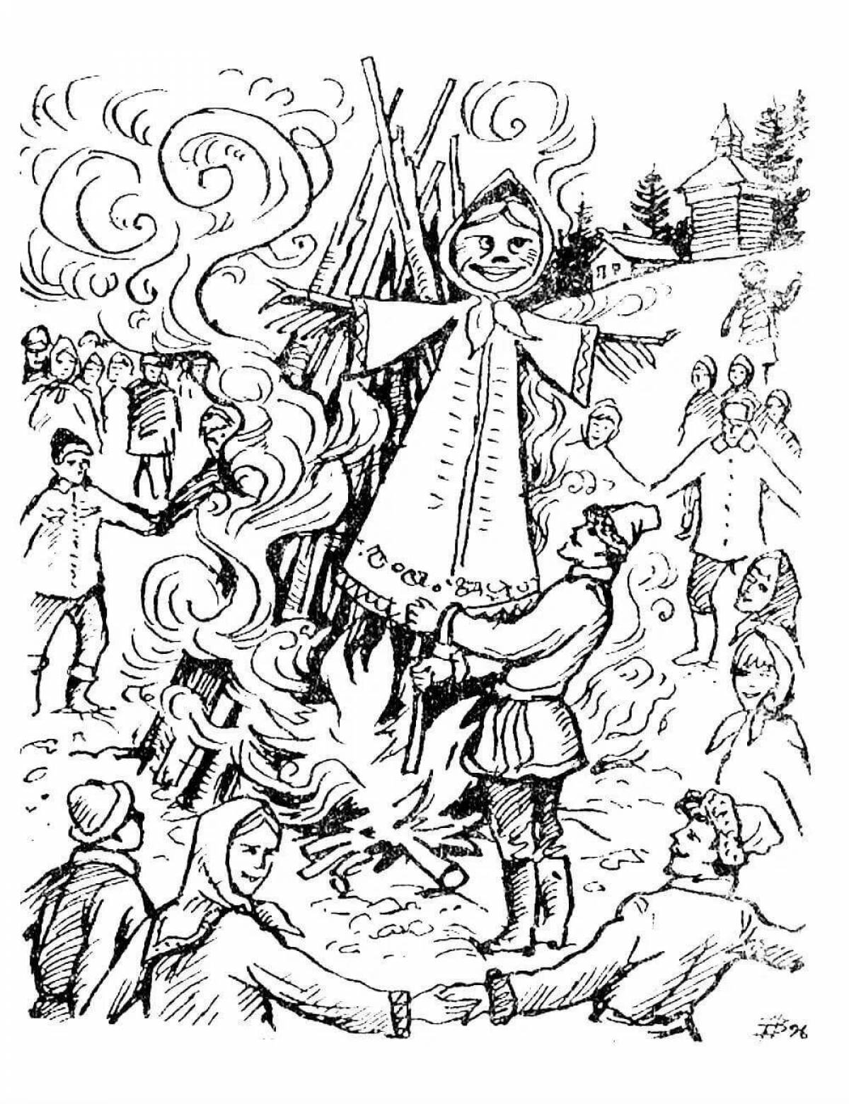 Coloring page happy carnival holiday