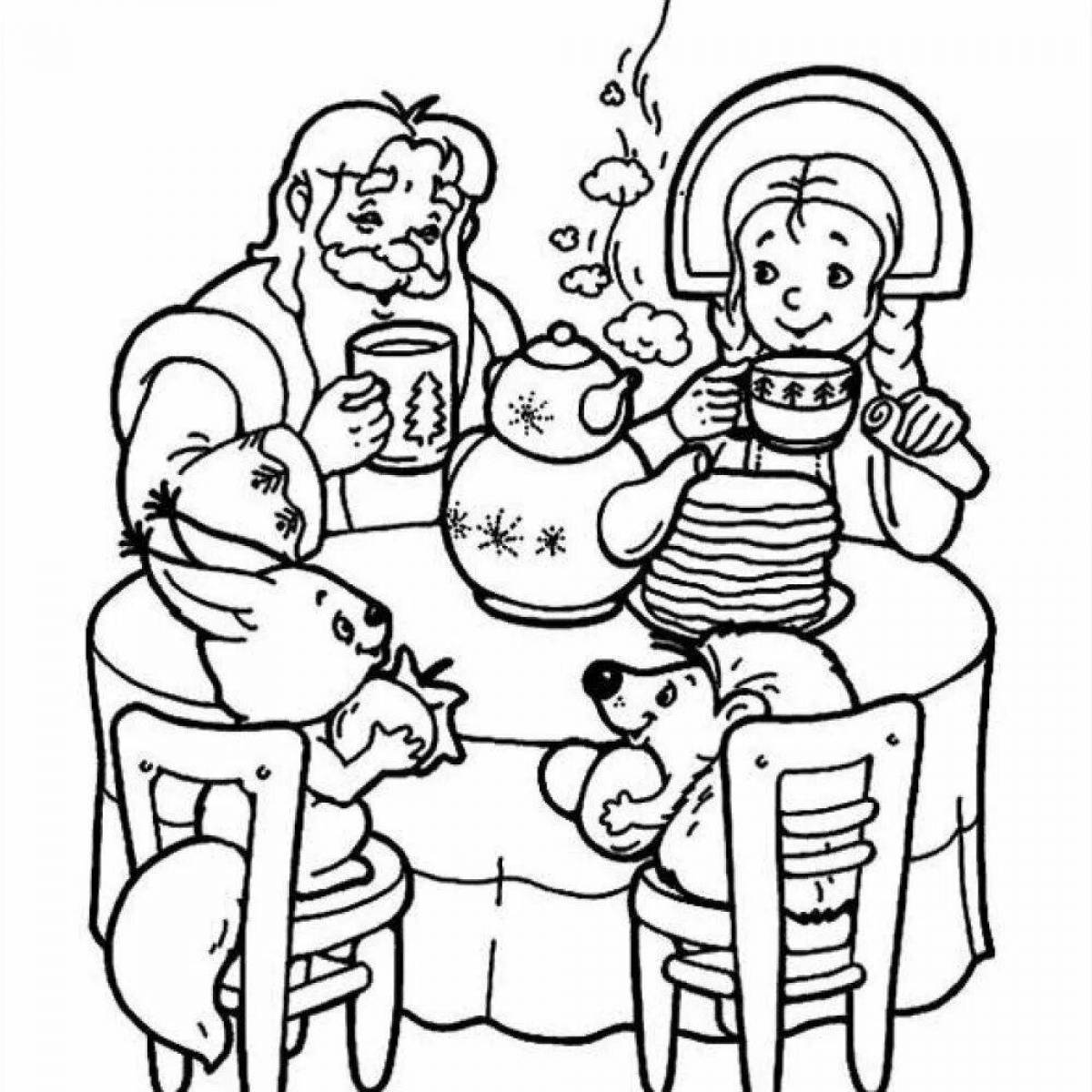 Shrovetide holiday themed coloring page