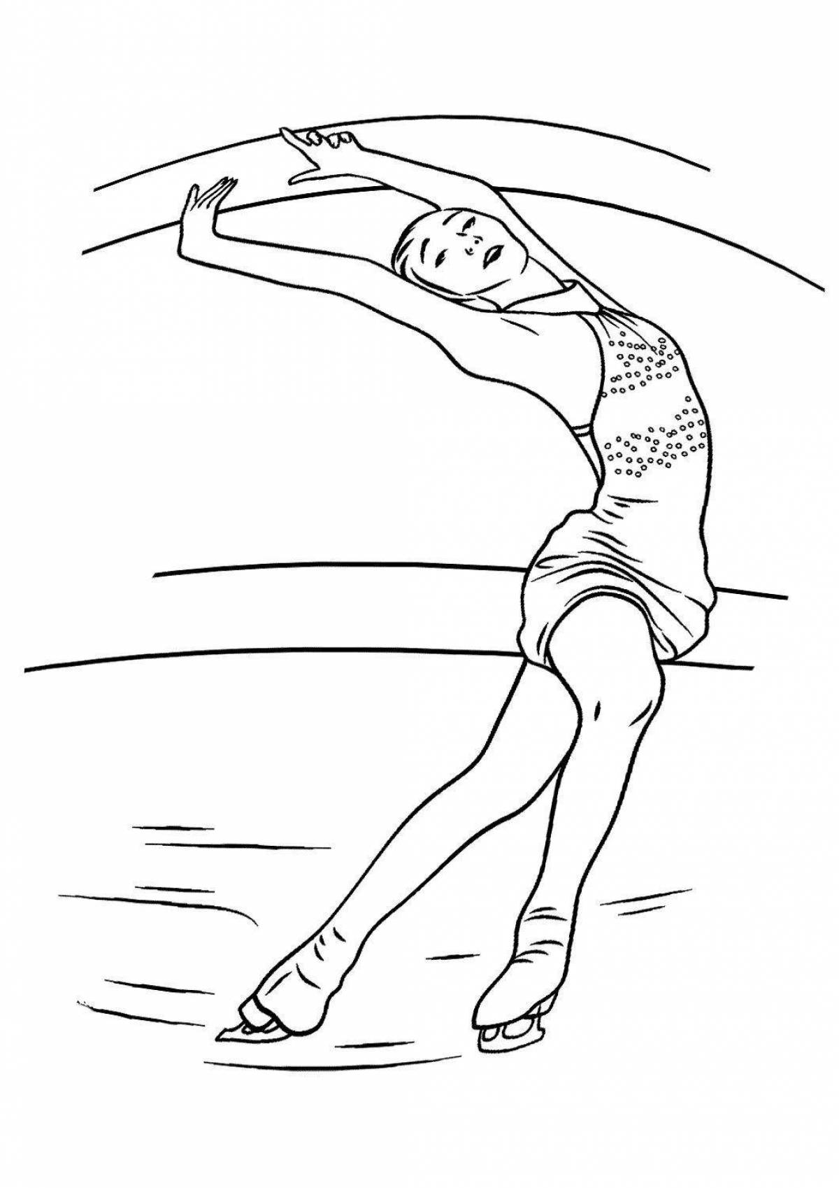 Radiant coloring page girl figure skater