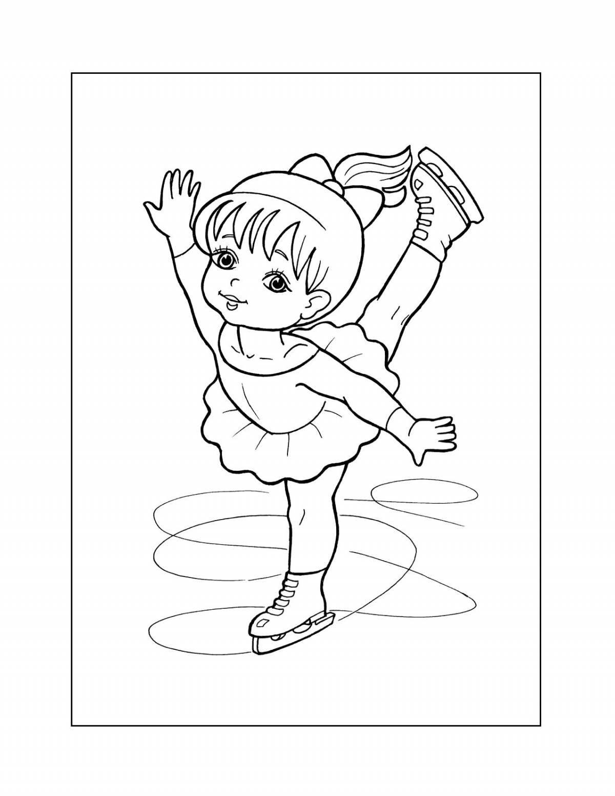 Photo Exquisite figure skater girl coloring book