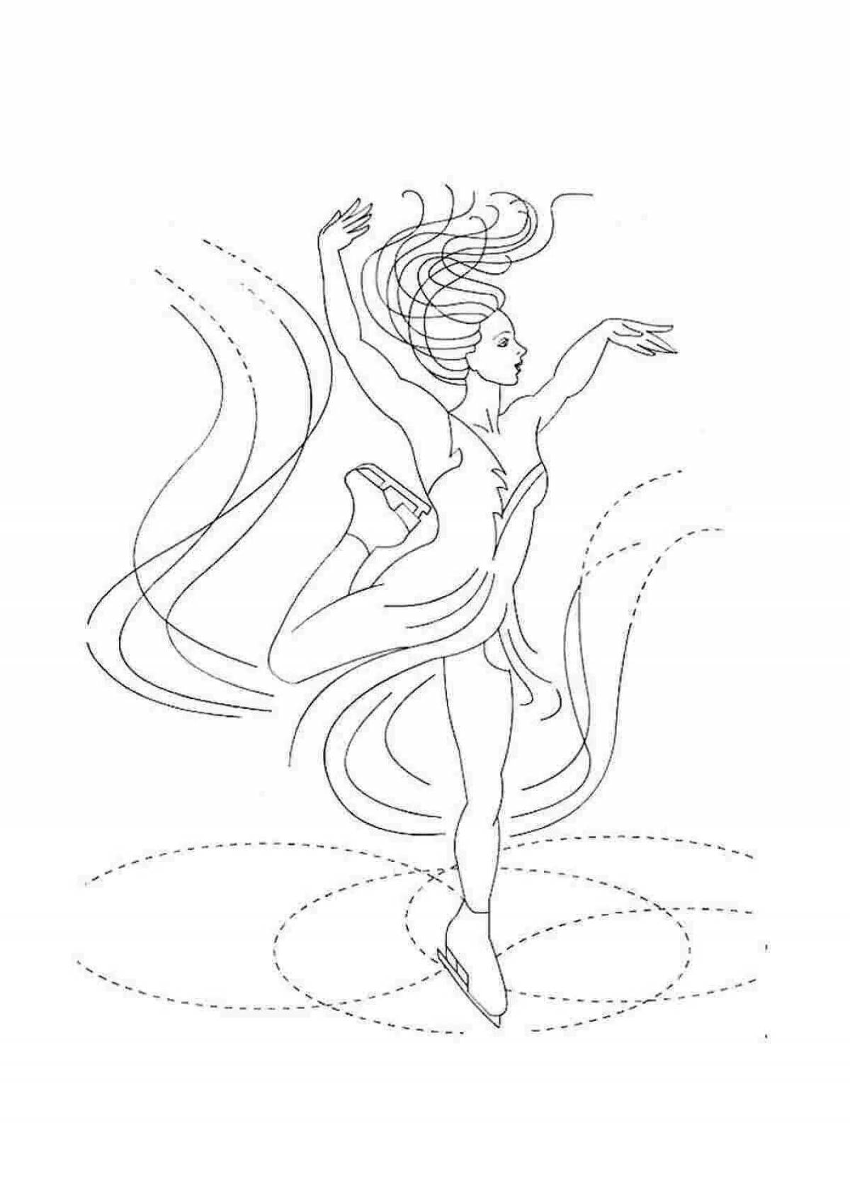 Photo Bright coloring figure skater girl