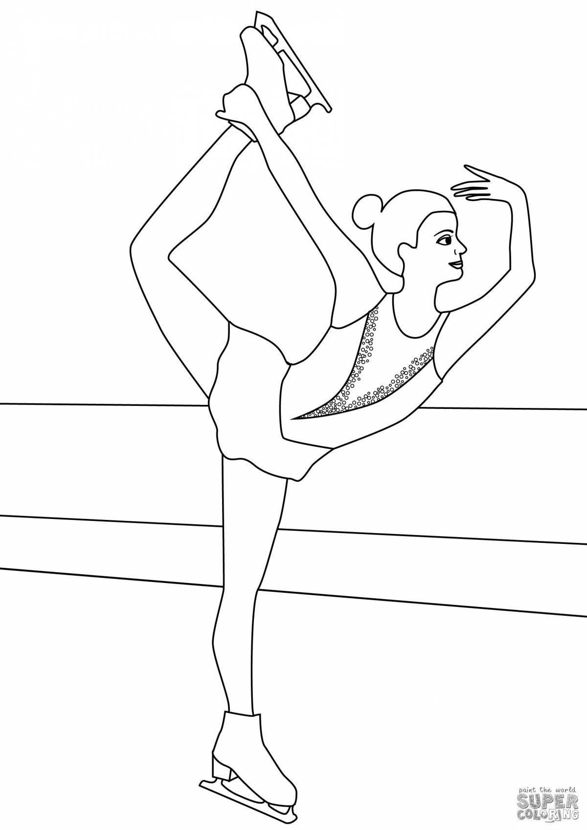 Nice figure skater girl coloring page