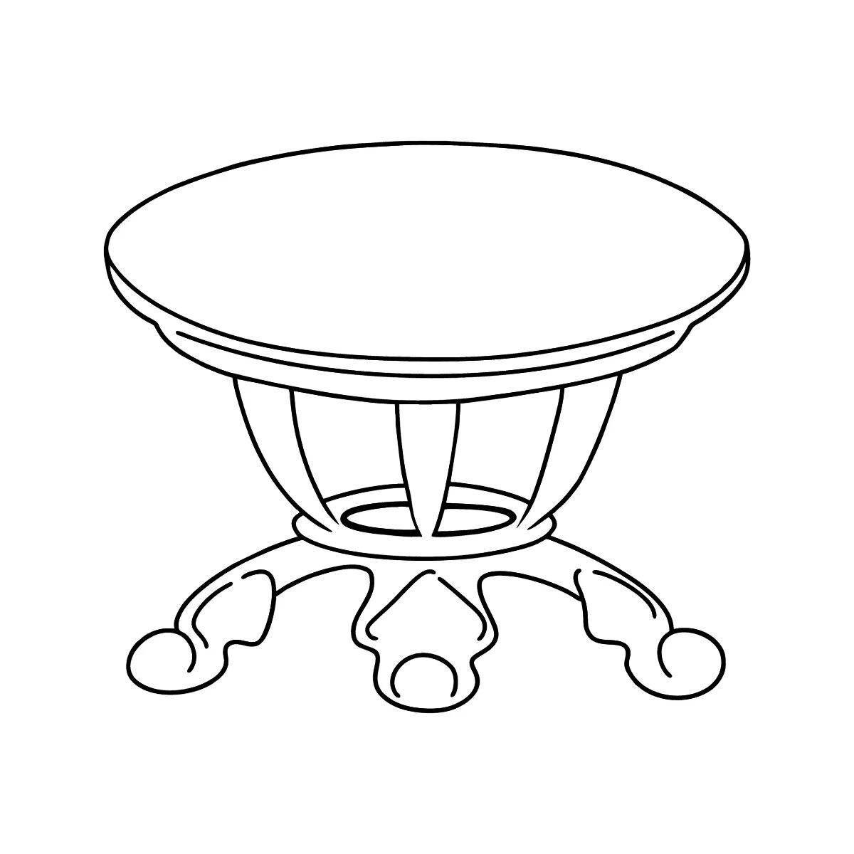 Великолепный круглый стол раскраски