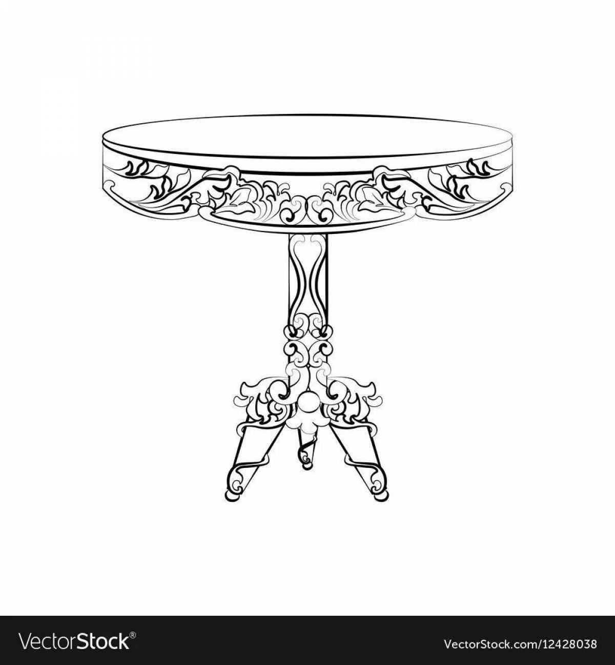 Coloring page unusual round table