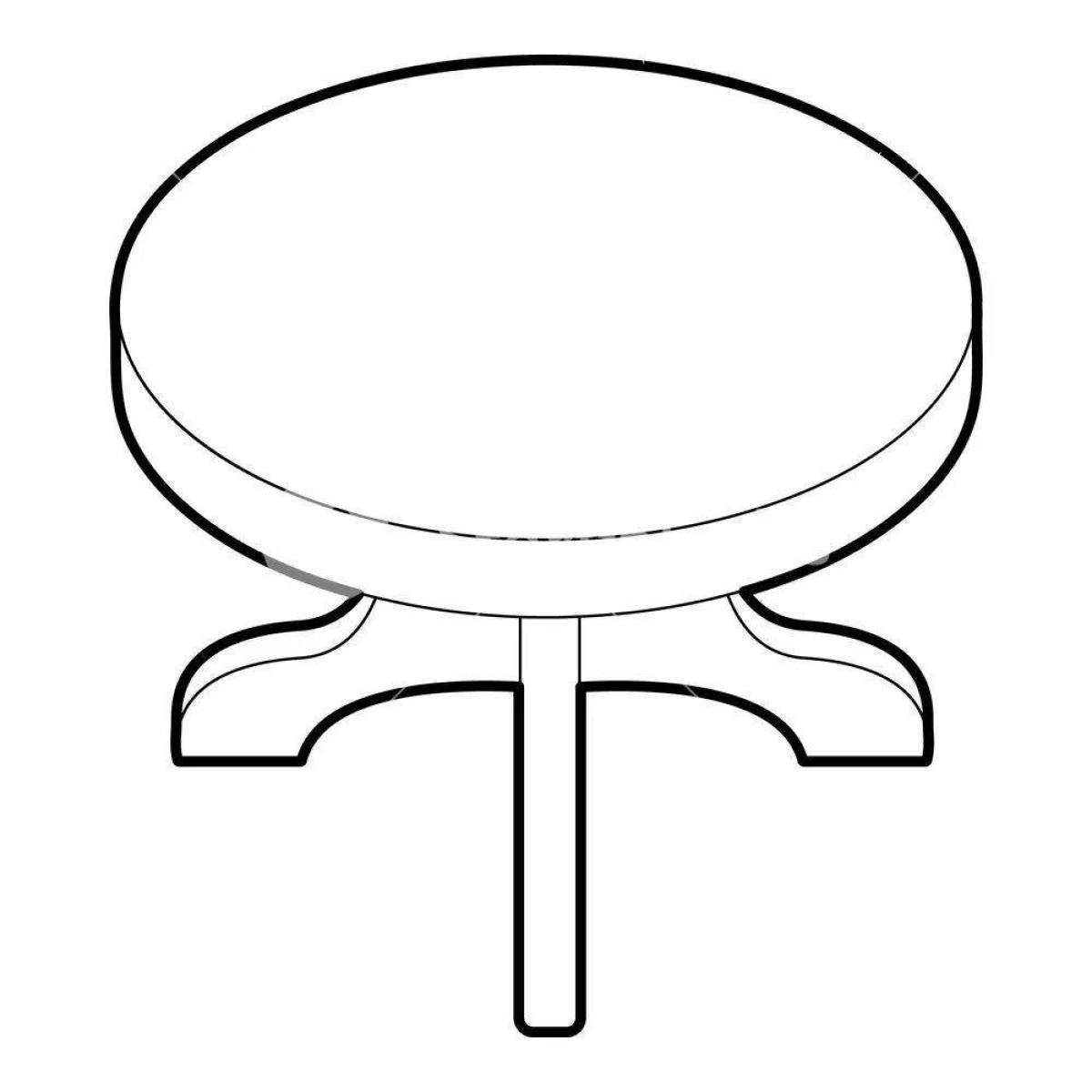 Coloring page graceful round table