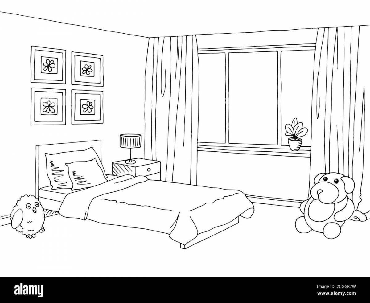 Inviting bedroom coloring book