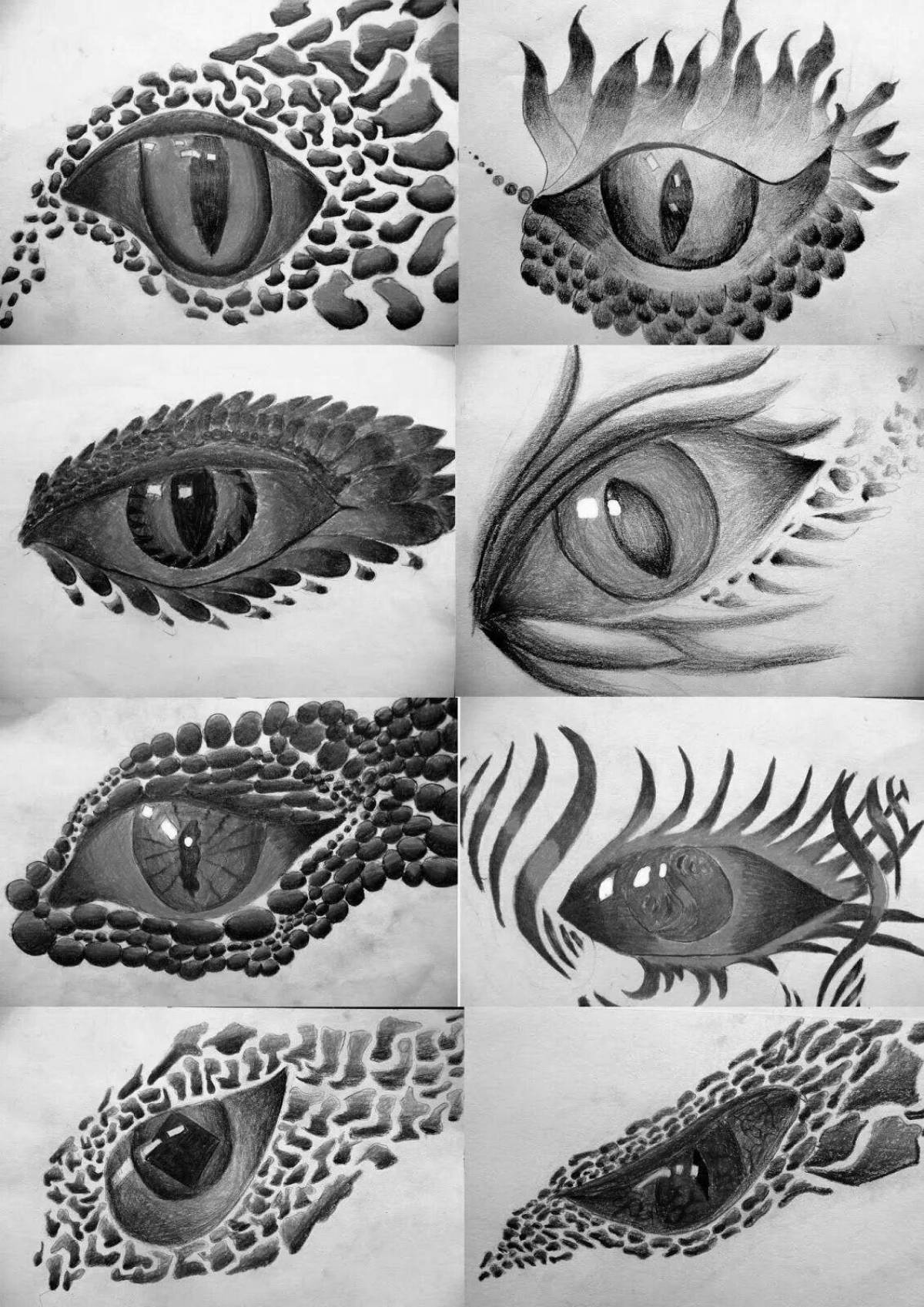 Внушительная раскраска глаз дракона