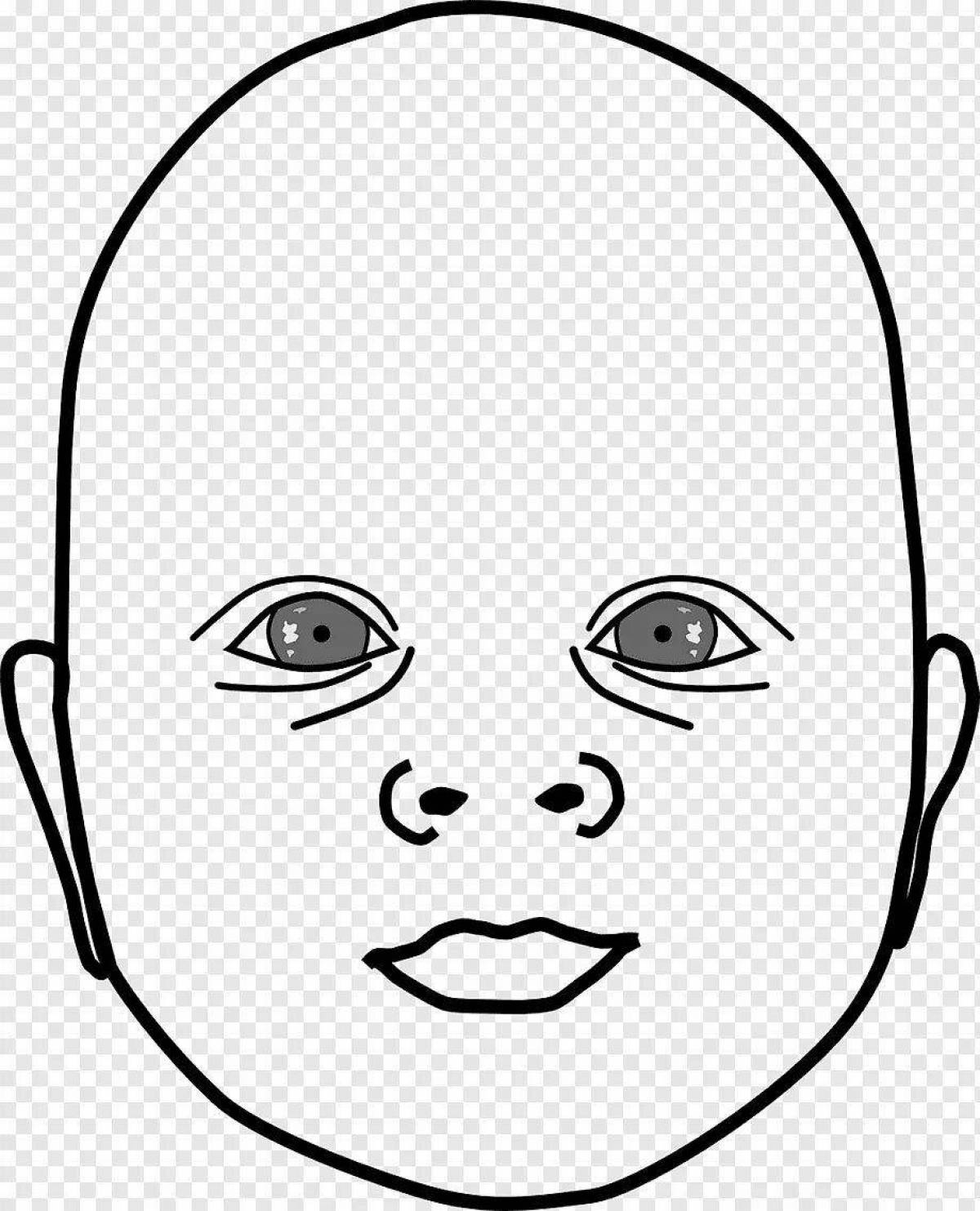 Coloring page charming bald girl