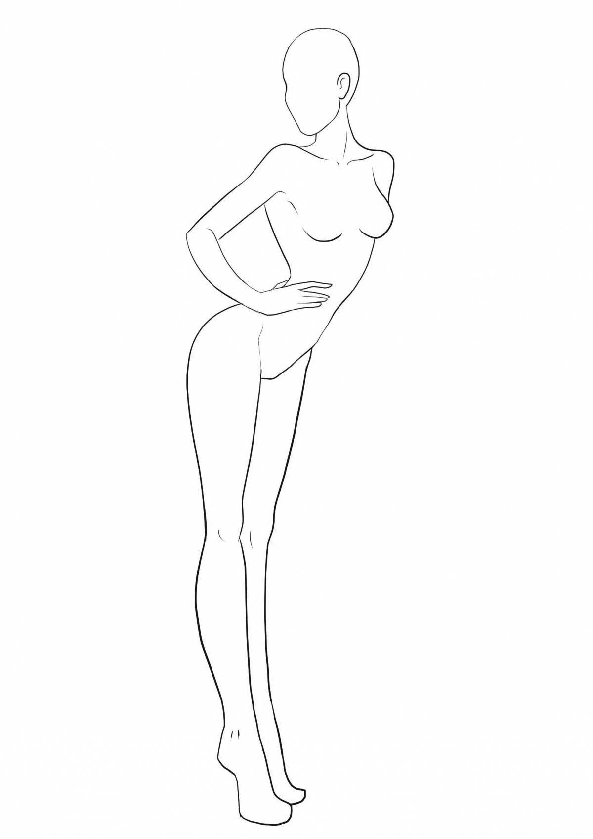 Vivacious coloring page female body
