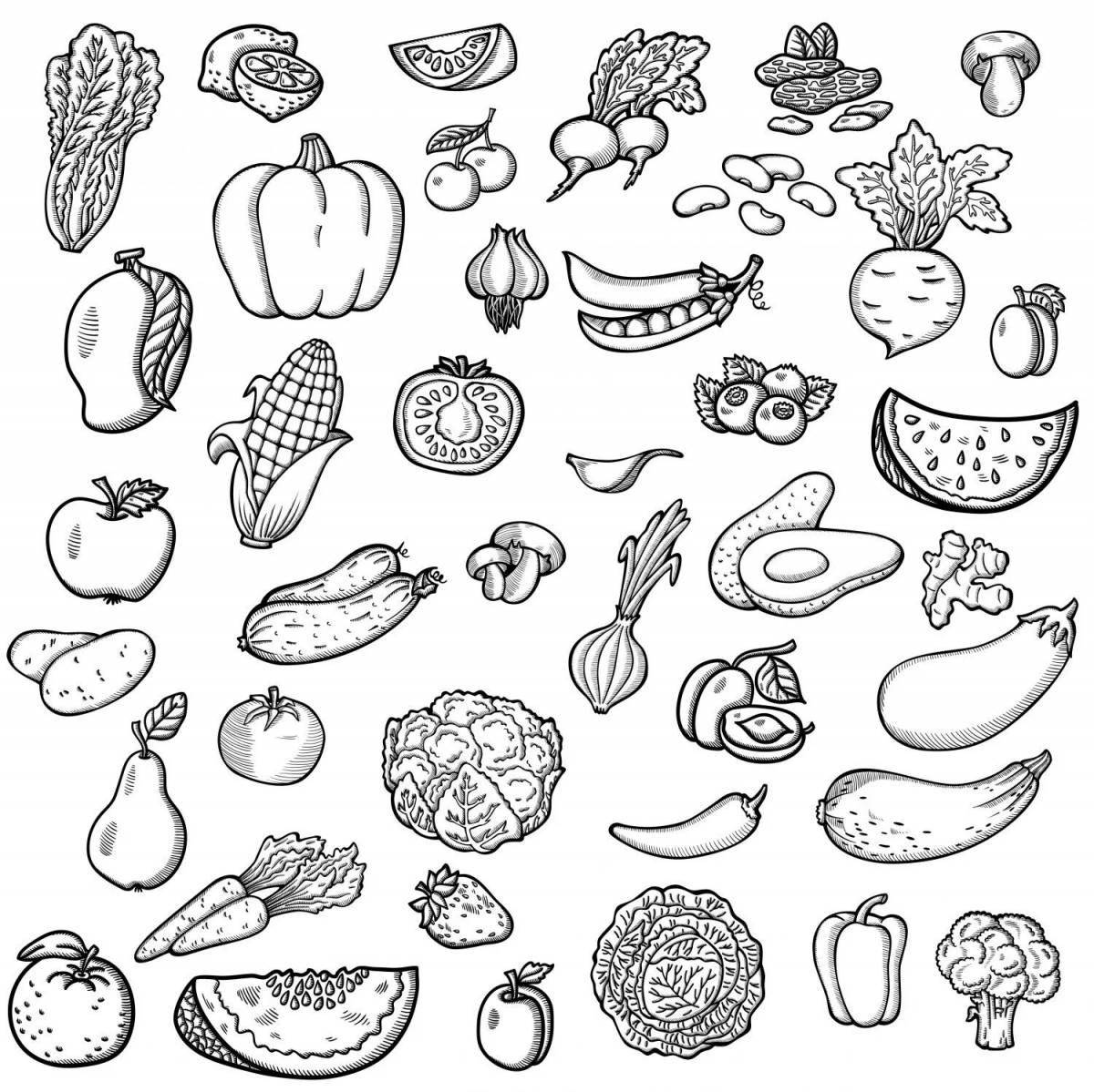 Питательная раскраска еда фрукты