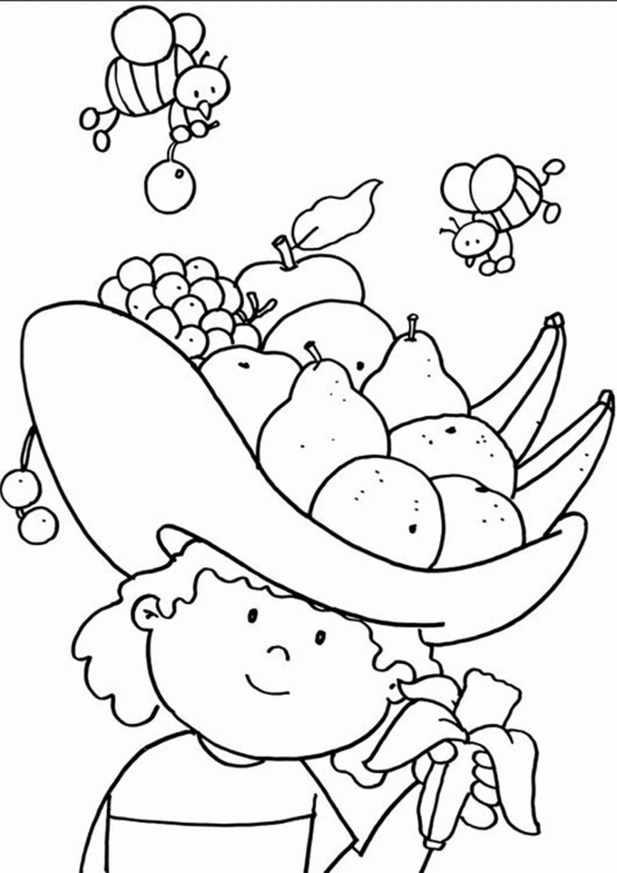 Crunchy food fruit coloring pages
