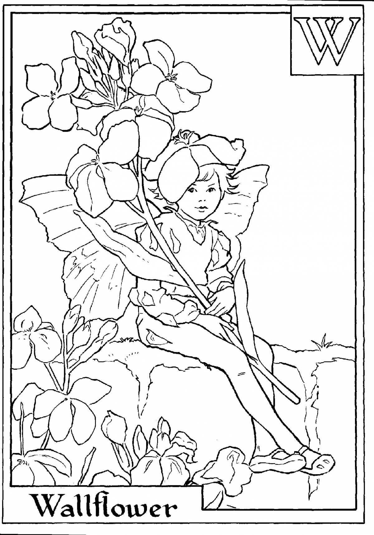 Fairy flower coloring page