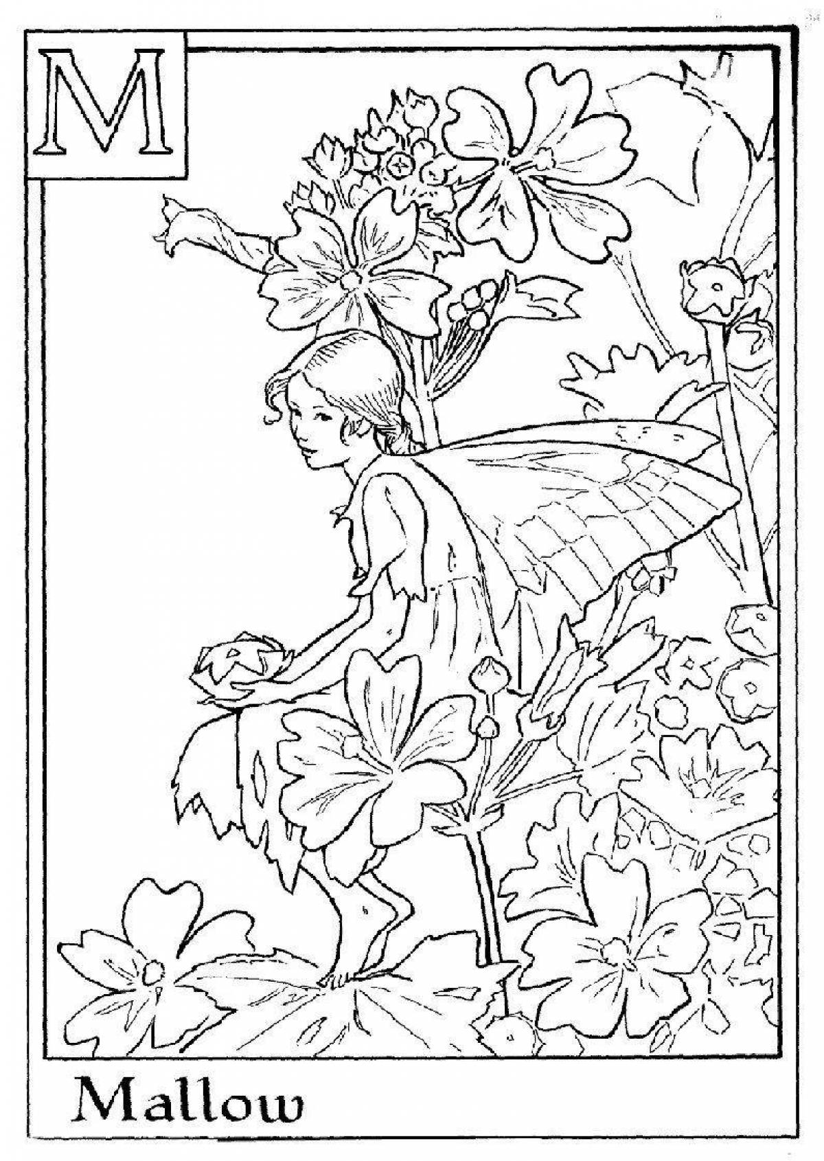 Exquisite flower fairy coloring book