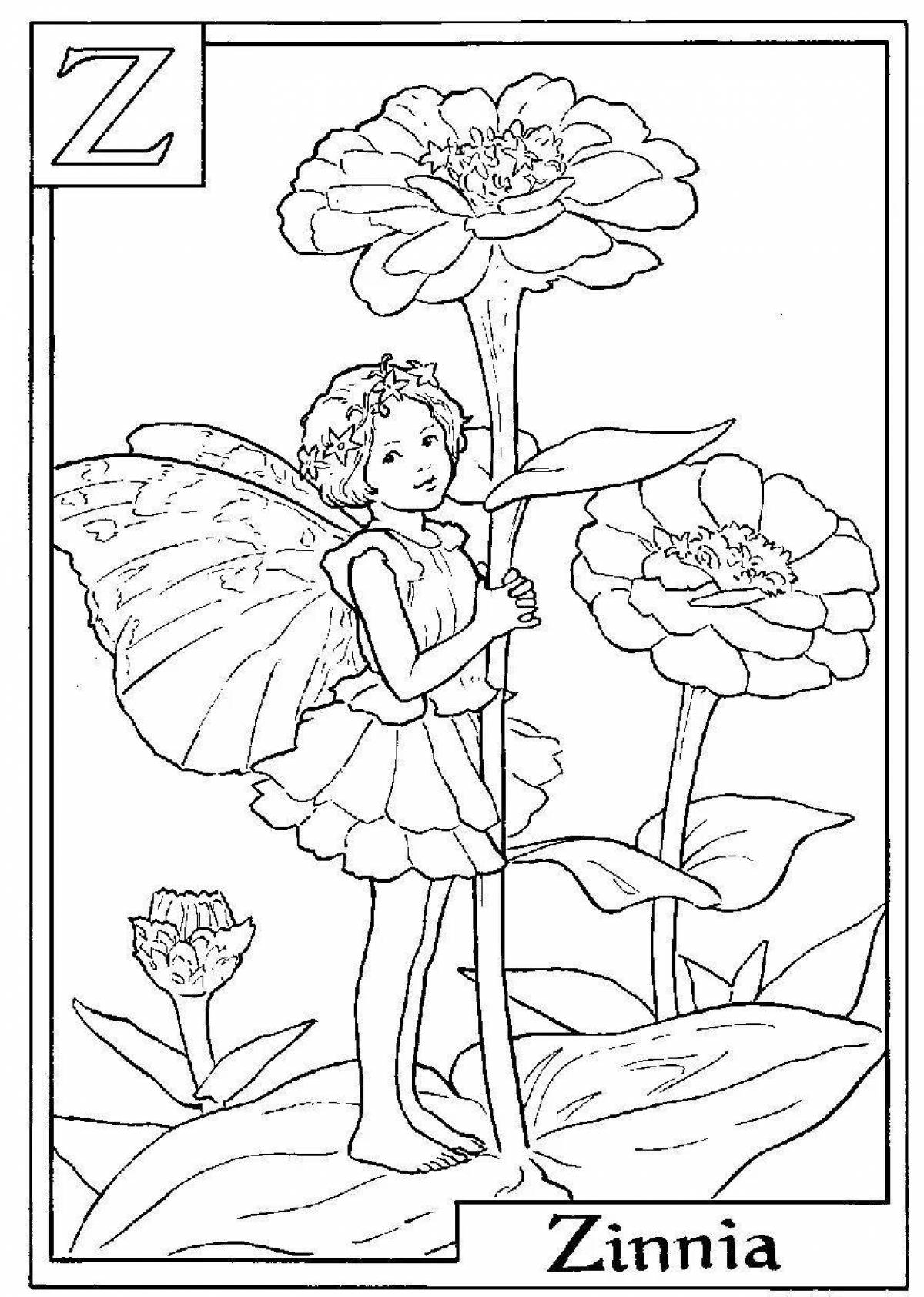 Glitter flower fairy coloring book